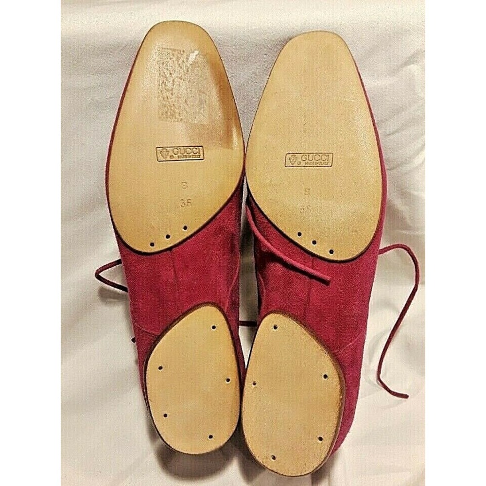Gucci collectors new Authenticated vintage ankle boots in fuchsia suede-sz 6 med - Picture 10 of 12